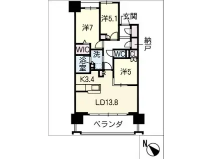 グランドメゾン安城アベニュー602号(3LDK/6階)の間取り写真