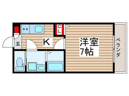 TOIVE馬橋(1K/3階)の間取り写真