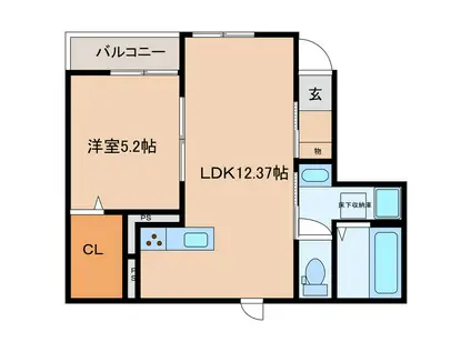CLARITT (1LDK/1階)の間取り写真