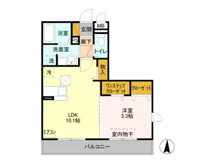 ジュネスタウウン(1LDK/1階)の間取り写真