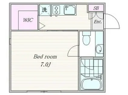 Y381(1K/1階)の間取り写真