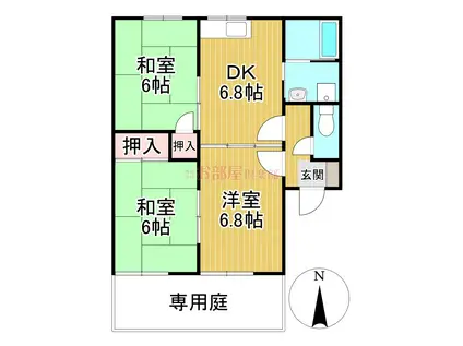 コスモハイツ柳瀬(3DK/2階)の間取り写真