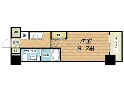 エステムプラザ・ミッドプレイス(1K/6階)の間取り写真