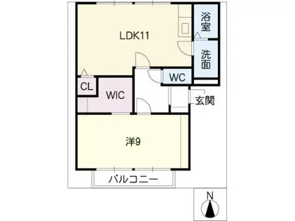 エクセルカーサ(1LDK/2階)の間取り写真