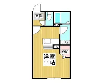 スノーハウス A棟(ワンルーム/2階)の間取り写真