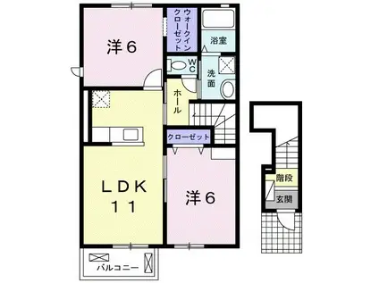 アトレ城原III(2LDK/2階)の間取り写真