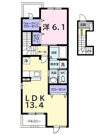 フォーレドュアンジュ(1LDK/2階)の間取り写真