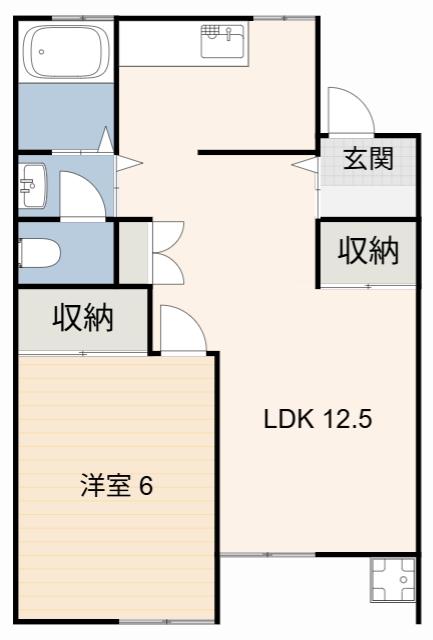 コーポ村瀬(1LDK/1階)の間取り写真