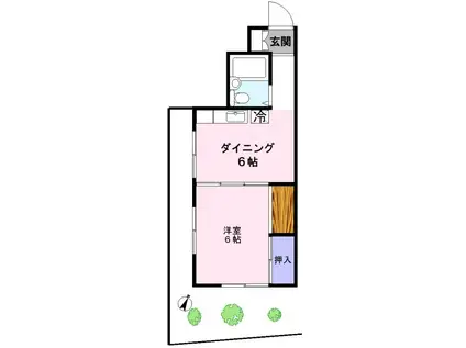 サンハウス太子堂(1DK/1階)の間取り写真