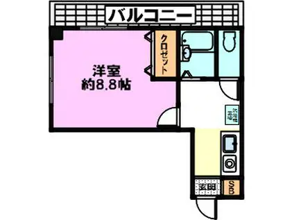 ピアシティ広島屋(1K/2階)の間取り写真