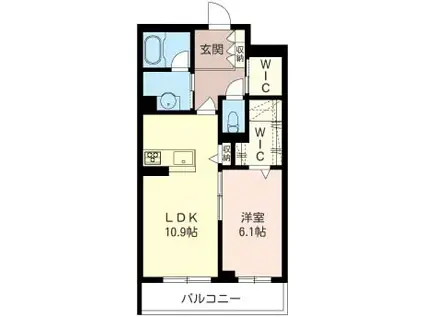 セントリヴィエ東川口(1LDK/2階)の間取り写真