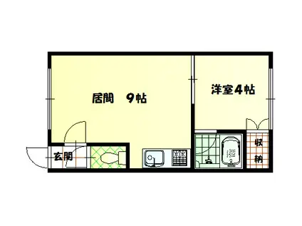 フォーレスト7(1DK/1階)の間取り写真