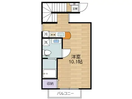 ツインコート多摩川(ワンルーム/2階)の間取り写真