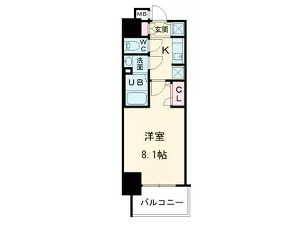 S-RESIDENCE大和田ALINE(1K/10階)の間取り写真