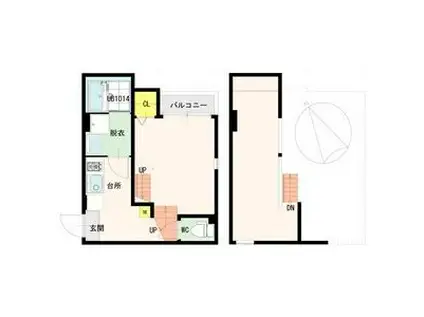 エルファード東仙台(1K/1階)の間取り写真