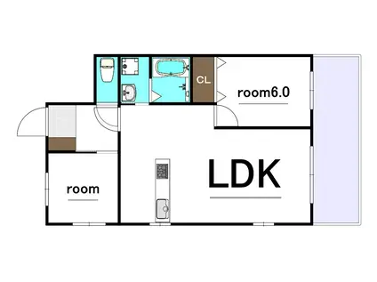 ダイアパレス大手町(2LDK/4階)の間取り写真