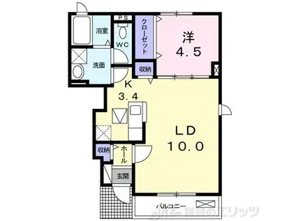 ピュアメゾン(1LDK/1階)の間取り写真