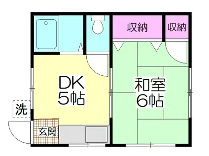 鈴木荘(1DK/2階)の間取り写真