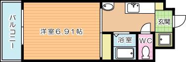 コートヒルズ(1K/3階)の間取り写真