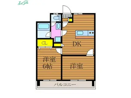 BAYSIDE OKAYAMA(2LDK/4階)の間取り写真