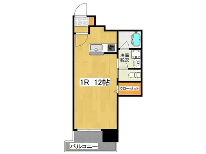 プラウディア上之園(ワンルーム/4階)の間取り写真