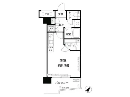 アルテーヌ新横浜(ワンルーム/7階)の間取り写真