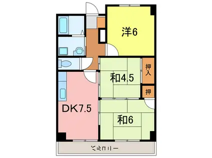 中央ビル(3DK/2階)の間取り写真