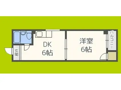 白樺ハイツ清水(1DK/4階)の間取り写真