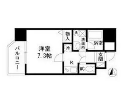 エコロジー栄レジデンス(1K/2階)の間取り写真