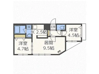プライア14(2LDK/5階)の間取り写真