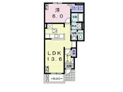 グラン ソレイユ I(1LDK/1階)の間取り写真