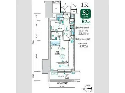 マキシヴ八王子トレ(1K/7階)の間取り写真