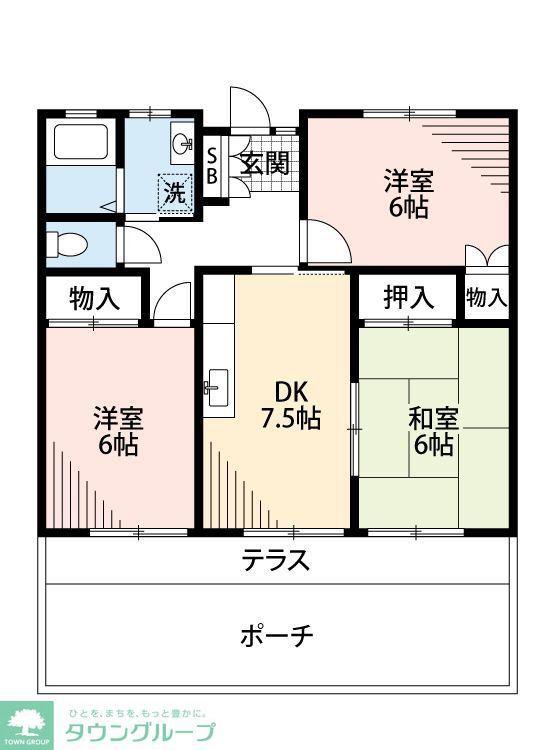 サンレイク北山(3DK/1階)の間取り写真