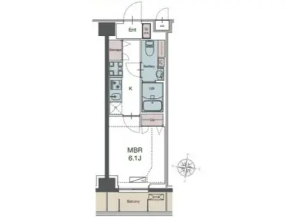 LUXENA勝田台(1K/3階)の間取り写真