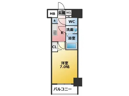 メイクス城西レジデンス(1K/10階)の間取り写真