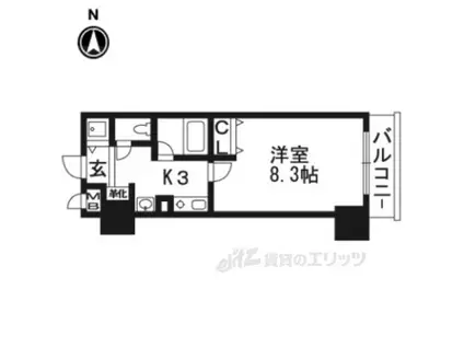 ランドマークシティ京都烏丸五条(1K/6階)の間取り写真
