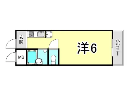ガーデンパーティ西宮北口(ワンルーム/3階)の間取り写真