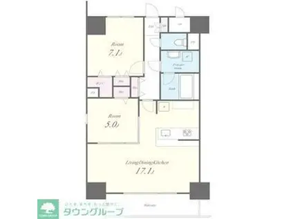 JS御園通(2LDK/4階)の間取り写真