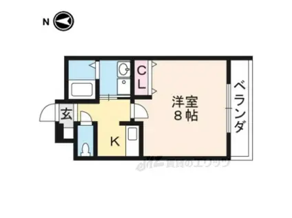 クレドール東福寺(1K/3階)の間取り写真