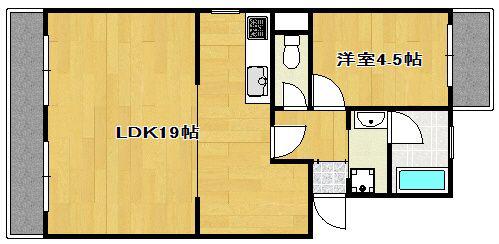 パレスセルシオII(1LDK/2階)の間取り写真