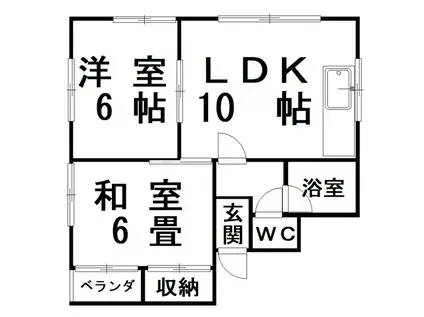 司ハイツ(2LDK/1階)の間取り写真