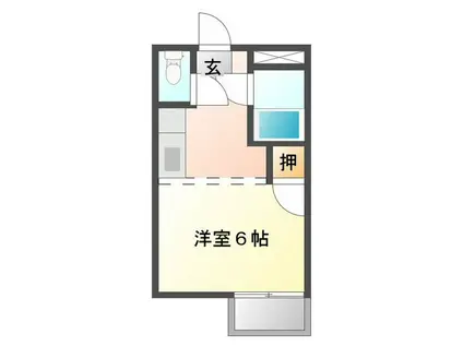 アトリエK(1K/2階)の間取り写真