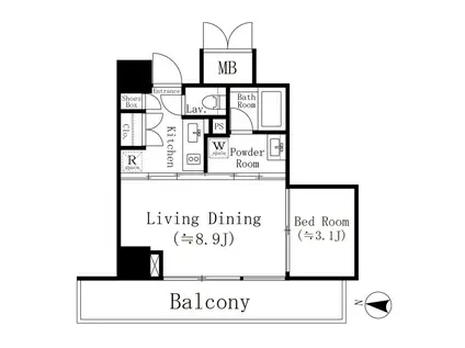 KOENJI CROSSOVER(1LDK/2階)の間取り写真