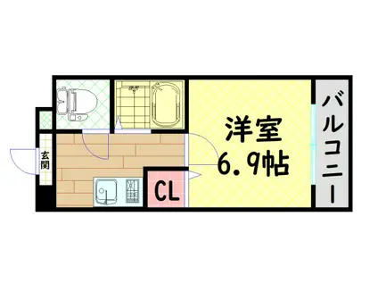 フォレストスクエア西長堀(1K/11階)の間取り写真