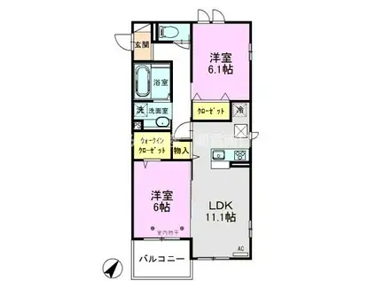 シェルト(2LDK/3階)の間取り写真