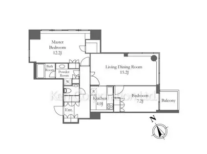 六本木ヒルズレジデンス(2LDK/33階)の間取り写真