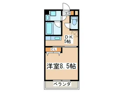 エスポアール(1DK/4階)の間取り写真