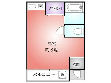 ハーバーライフ(ワンルーム/2階)の間取り写真