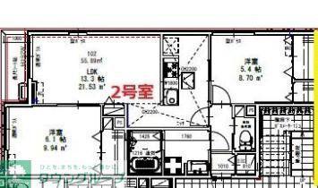 ピースコート登戸VI 6(2LDK/2階)の間取り写真