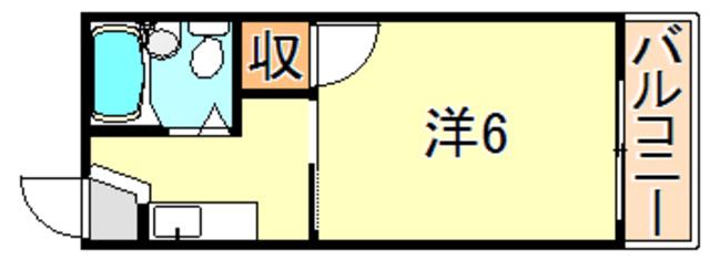 シャンポール藤井(ワンルーム/2階)の間取り写真
